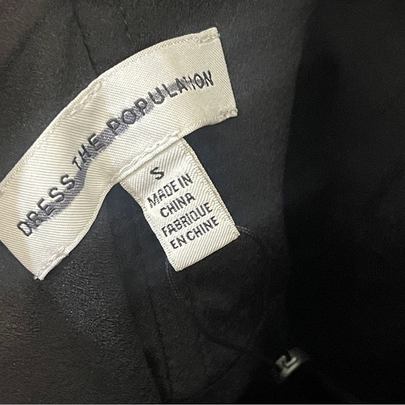 Dress The Population Black Louisa Flutter-Sleeve Midi Dress Size Small NWT - Picture 4 of 7